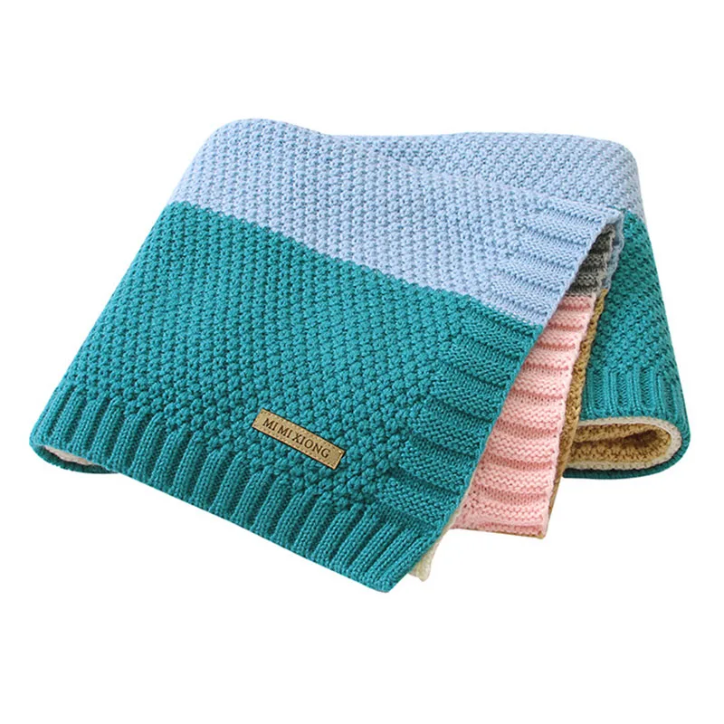 Детское трикотажное одеяло Радужное покрывало чехол для детской коляски пеленка