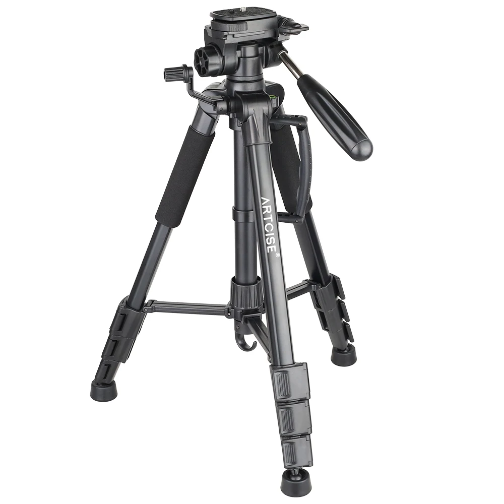 professional camera tripod lightweight travel af10 photographic aluminum higher tripod 160cm max with phone holder mount stand free global shipping