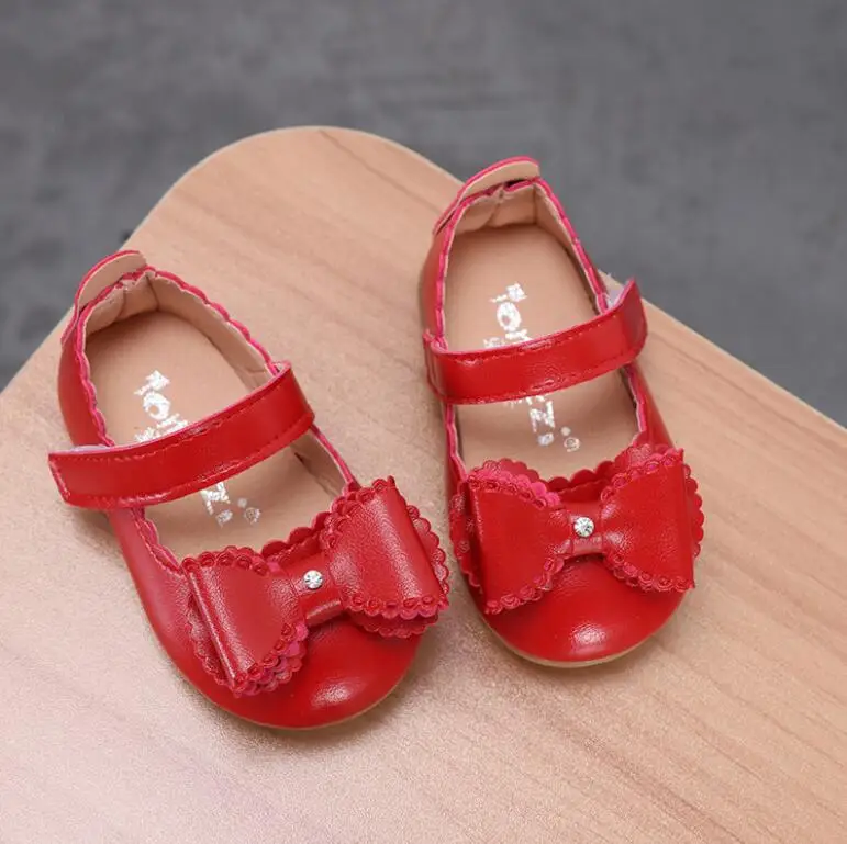 2021 обувь для девочек бантом бабочкой Туфли Стразы Для маленьких Вечерние кожаные