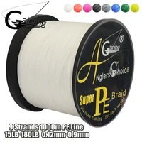 1000m 9 strands super 8 colors pe braided fishing line strong strength fish line 15lb 180lb for carp fishing