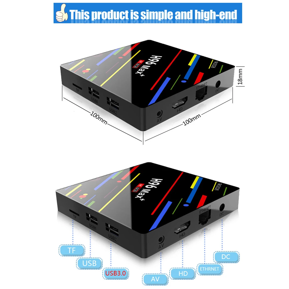 ТВ приставка Mini H96 MAX + на Android 9 0 4 32 ГБ 4K USB 3 0|ТВ-приставки и медиаплееры| |