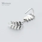 Женские серьги-кольца Modian на удачу, классические украшения из стерлингового серебра 925 пробы, предотвращающие аллергию