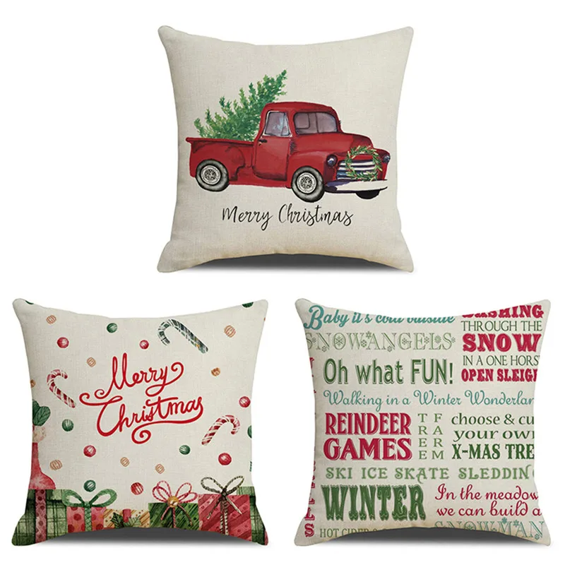 Рождественская наволочка для подушки прочный и удобный льняной чехол домашнего