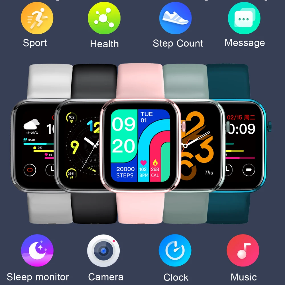 Rollstimi Smart Watch Bluetooth Sports Ladies Bracelet Heart Rate Fitness Pedometer Waterproof Men's | Электроника