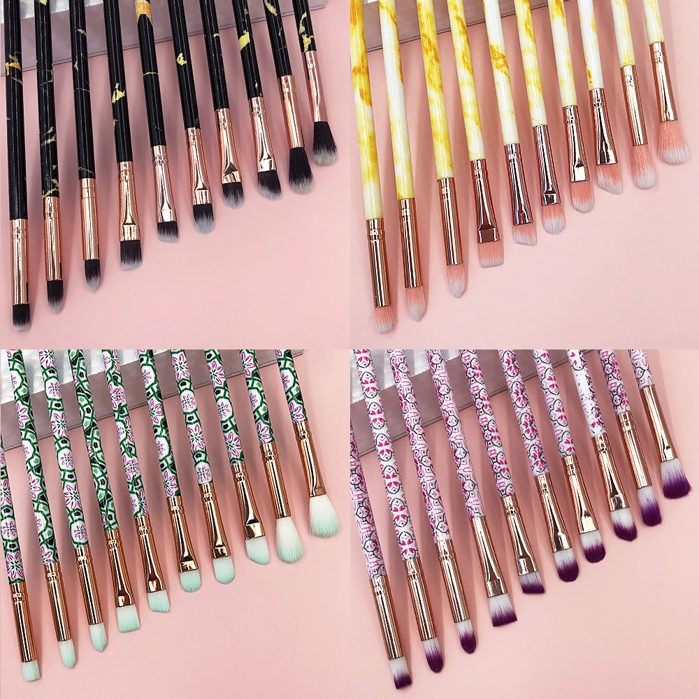 10 шт глаз кисти для макияжа Набор инструментов Профессиональные Тени век