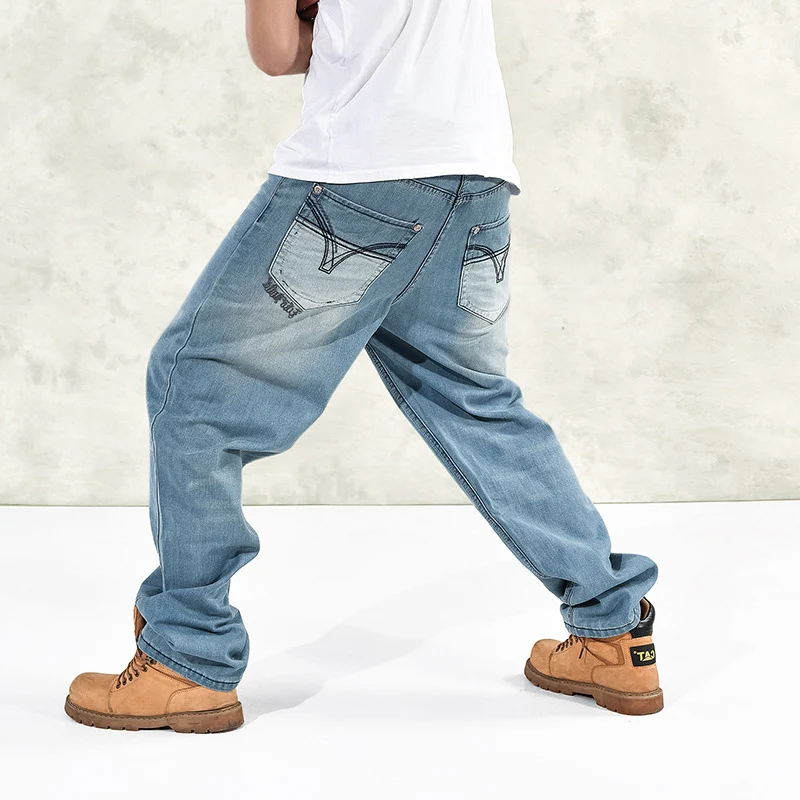 46 Plus Size 2021 New Summer High Quality Men's Baggy Male Casual Denim Straight Pants Fashion Loose Jeans Trousers Streetwear