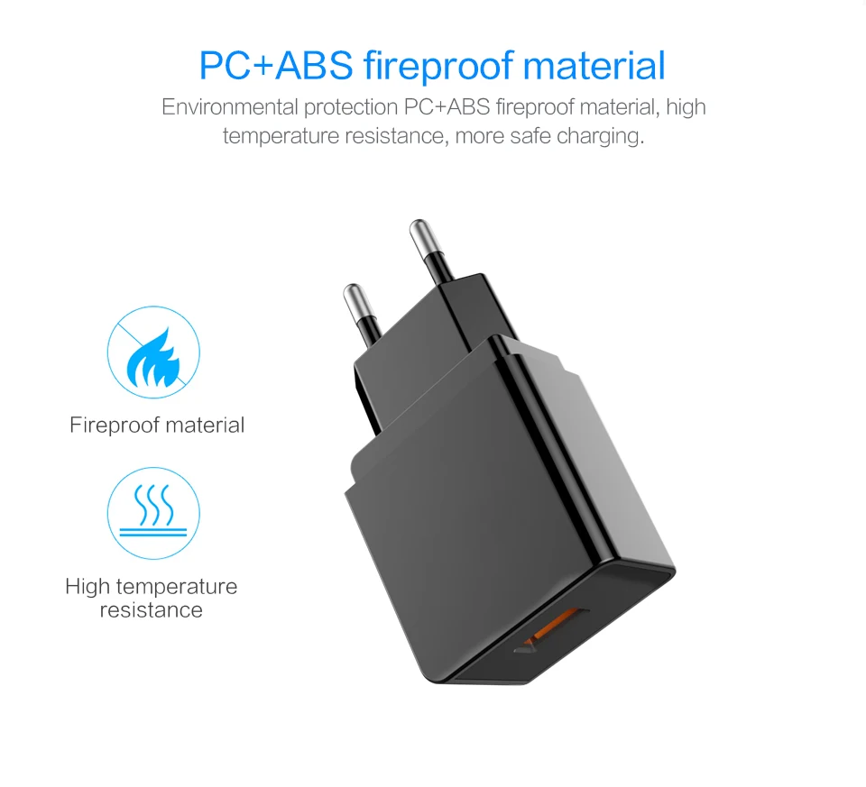 PZOZ Быстрая зарядка 3,0 USB зарядное устройство быстрое зарядное устройство 18 Вт ЕС настенный usb портативный адаптер зарядное устройство кабель для мобильного телефона для samsung S10 S9 S8