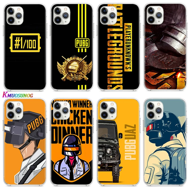 

Game PUBG For Apple iPhone 12 11 Pro Max mini XS Max XR X 8 7 6 6S Plus 5S SE 2020 Transparent Phone Case