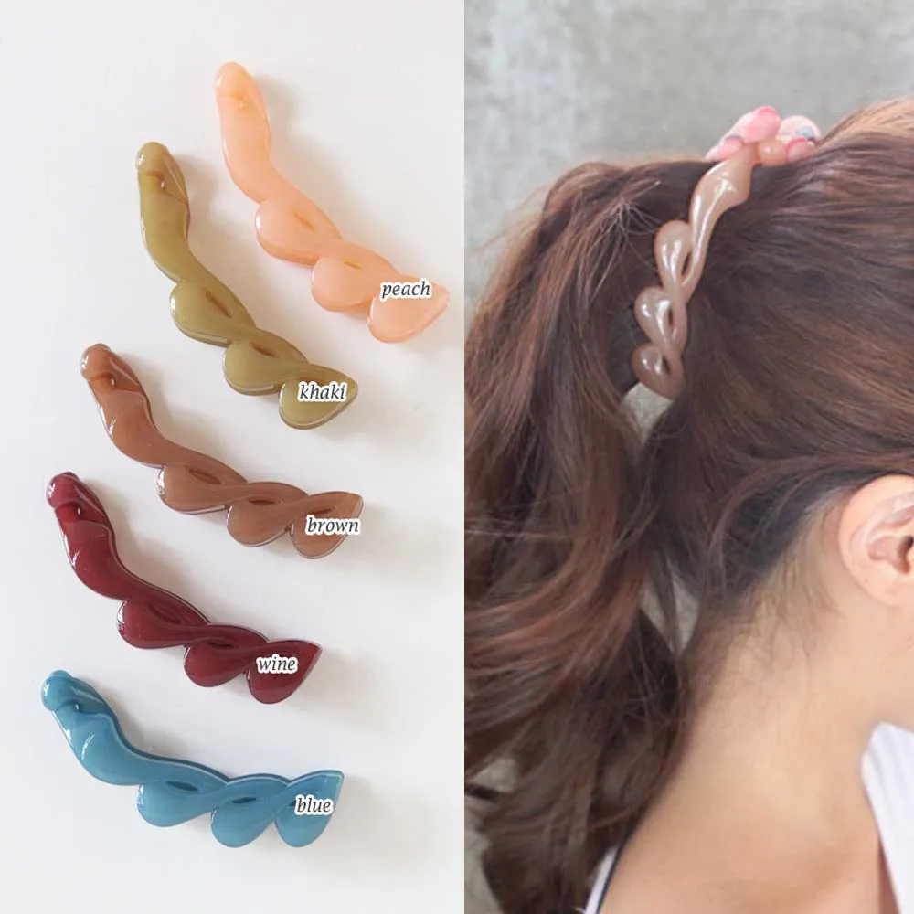 Корейские акриловые простые заколка для волос в форме банана женские зажимы