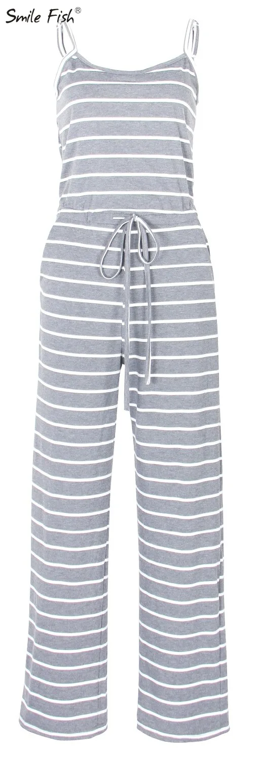 Полосатые летние длинные пикантные женские комбинезоны сексуальные