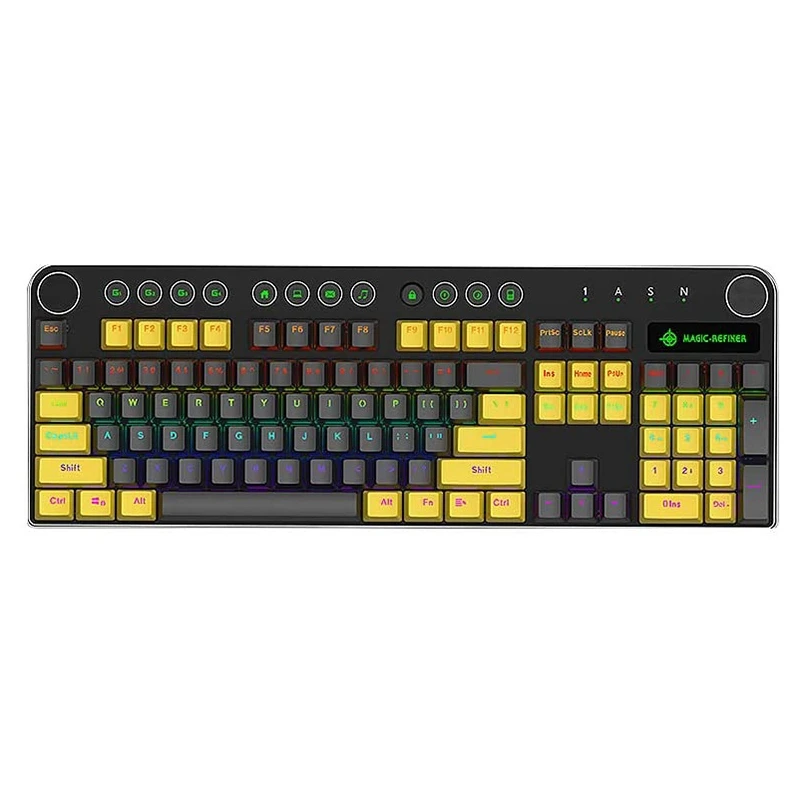 Проводная Механическая игровая клавиатура MAGIC-REFINER MK13, 104 клавиш, USB, светодиодная подсветка, клавиатура PBT, клавиатура для ноутбука и настоль...