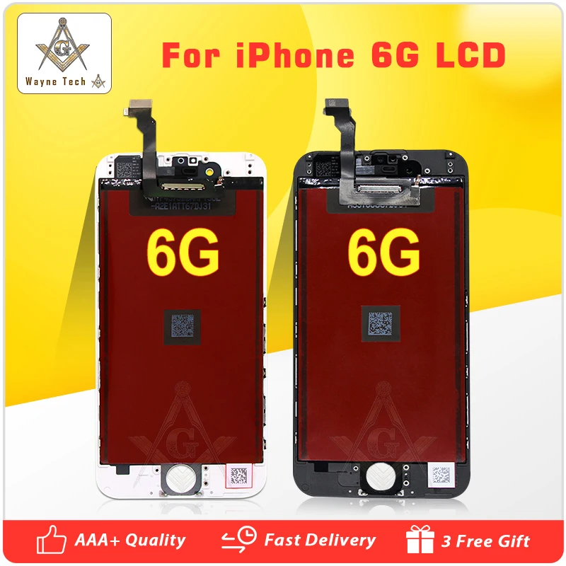 10 шт./лот без битых пикселей ЖК-дисплей для Apple iPhone 6 с кодирующий преобразователь