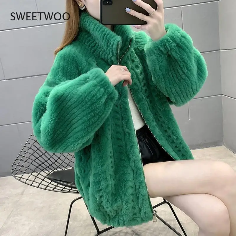 Sheep Fur Coat Winter Thickened Coat Warm New Lamb Skin Coat for Women Korean Plush Jacket Female