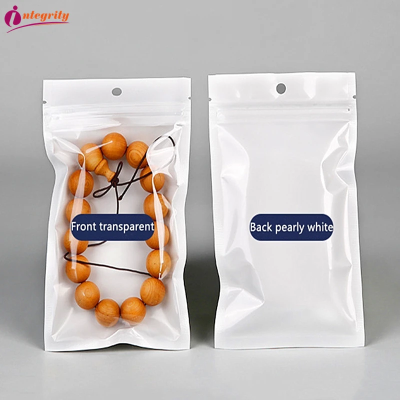 Целостность 1000 шт./лот 7 5*12 см прозрачный жемчужно-белый пластиковый пакет для