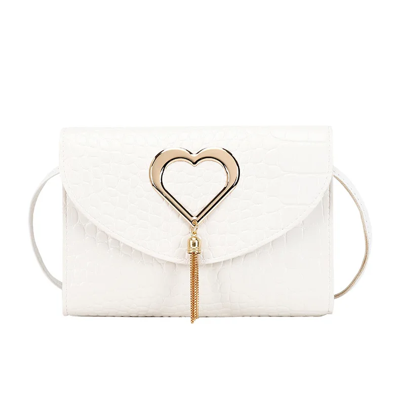 

Fashion Women Shoulder Bag PU Leather Small Crossbody Bag Elegant Crocodile Pattern Shoulder Bag Handbag Metal Tassel Pendant