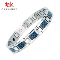 oktrendy germanium magnetic bracelet men tennis bracelet bio magnetic titanium bracelet for arthritis blue bracelett