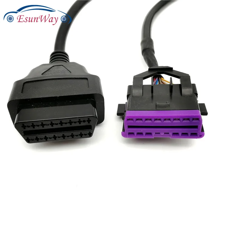 OBD2 16 Pin штекер двойной Женский Удлинительный кабель, OBD Y КАБЕЛЬ, адаптер OBD твердость провода для VW, AU-DI