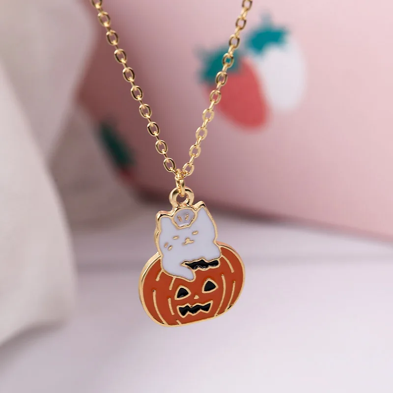 Новинка лидер продаж модное ожерелье Sansummer с подвеской в виде кота и тыквы на
