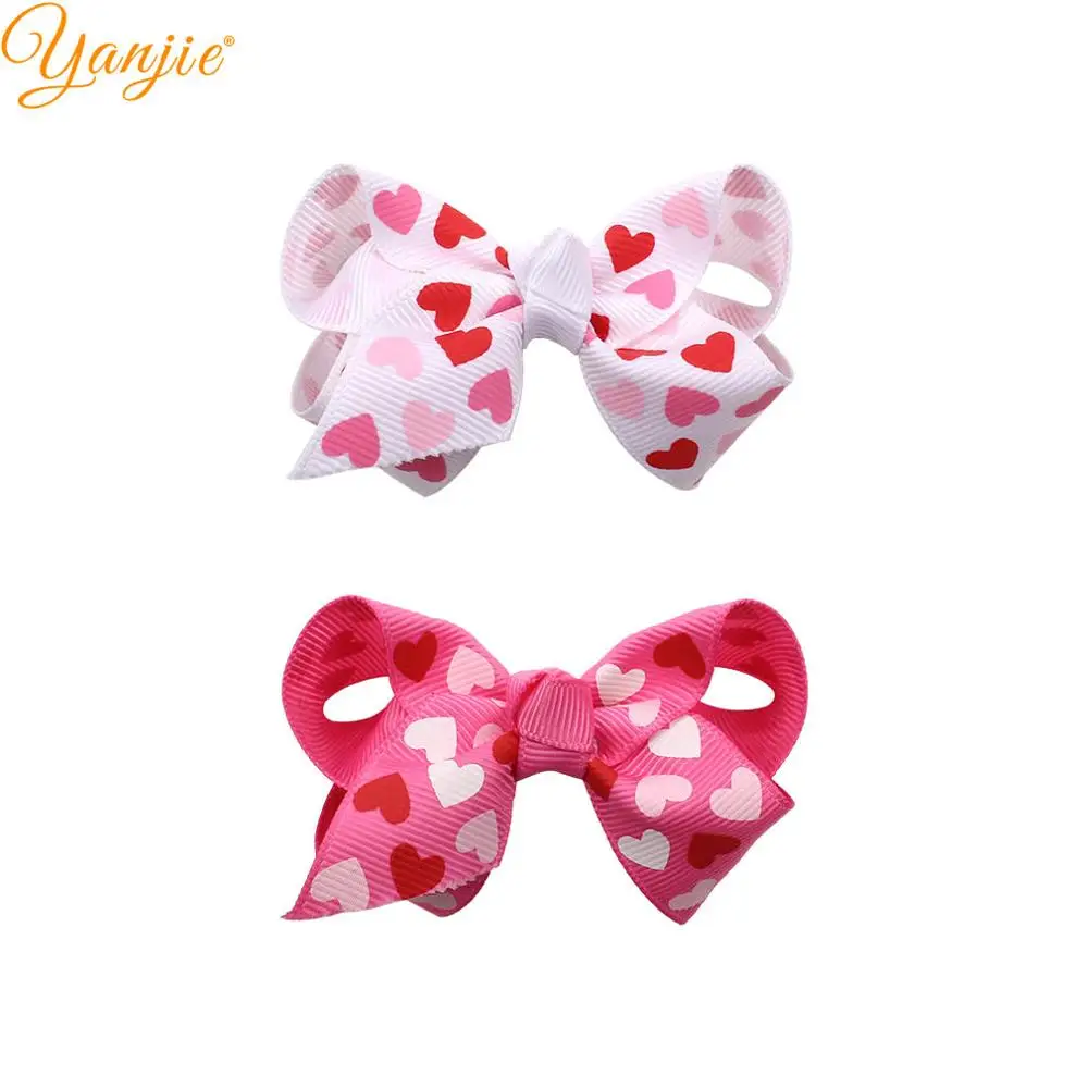 Заколка для волос в виде розового сердца лента 3 дюйма 20 шт./лот женщин сделай сам