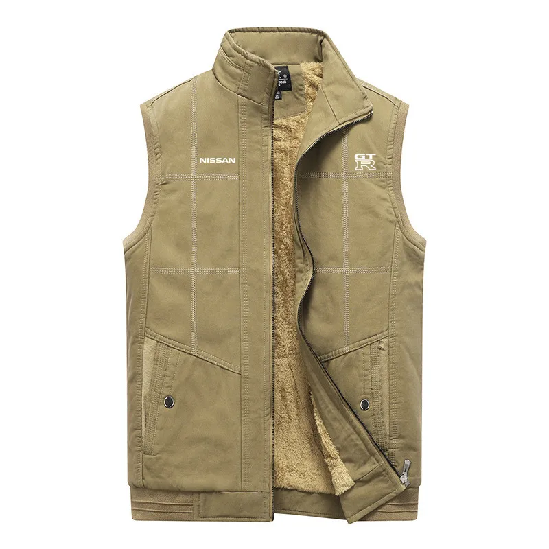 

2020 New Brand Man Vest GTR Car Logo Custom Made Print Cotton Men Sleeveless Jacket Vest Windproof Warm Waistcoat Men Vest Wild