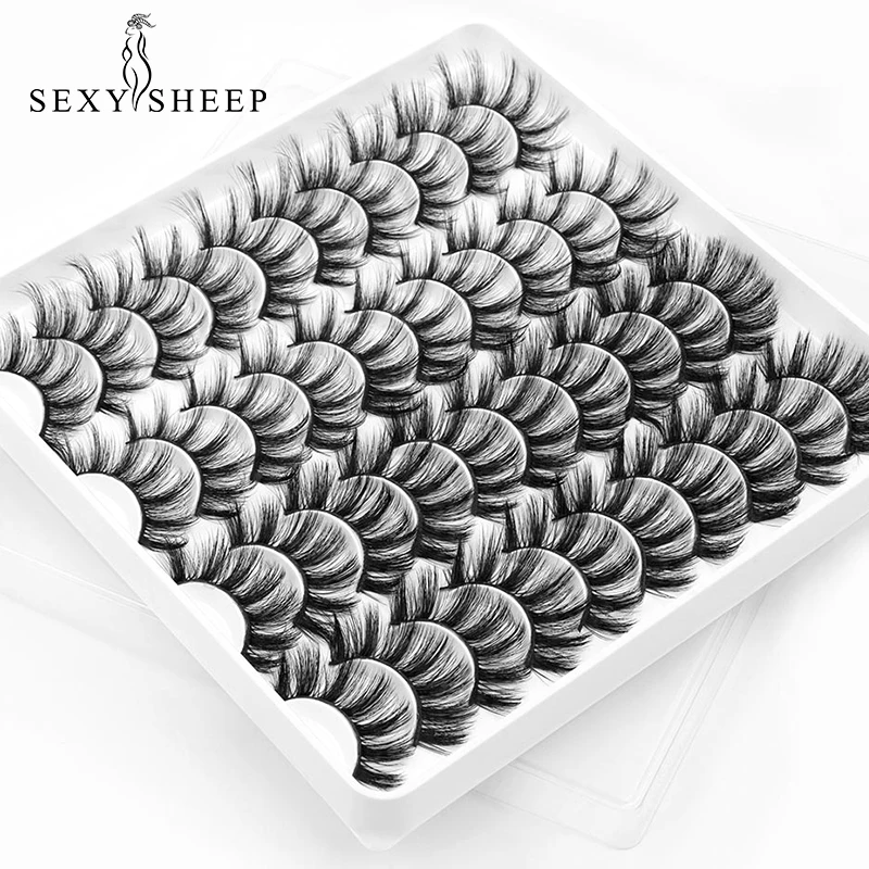 SEXYSHEEP 5/8/20 пар натуральные накладные Искусственные ресницы длинные 3d норковые