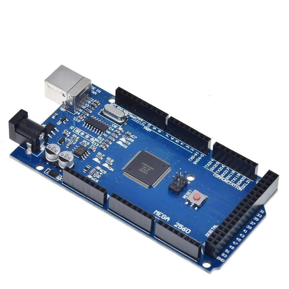 Плата TZT Mega 2560 R3 Mega2560 REV3(ATmega2560-16AU CH340G) на usb-кабеле, совместима с arduino [с usb-линией]
