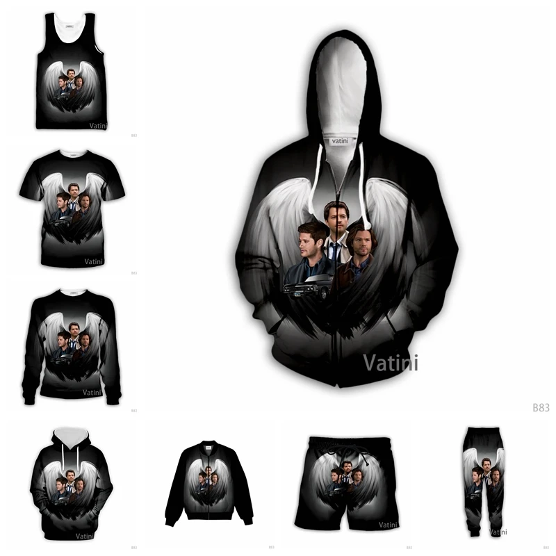 

Fashion Men Women Supernatural 3D Full Print Hoodies Harajuku Zipper Pullover Sweatshirt Unisex Casual Tracksuit