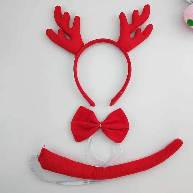 Повязка на голову в виде оленя рога галстука бабочки хвоста карнавальный костюм