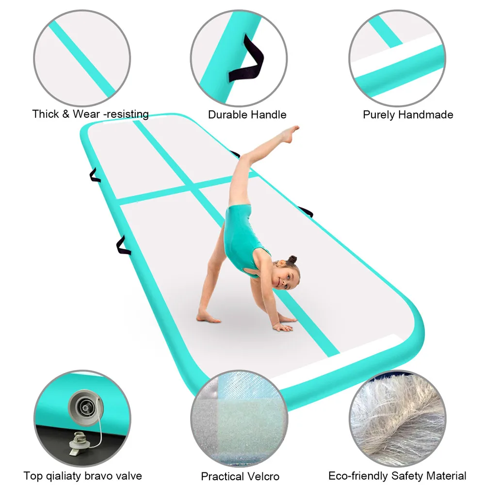 

Free Shipping 300x100x10cm Mint Green Color Inflatable Mats Air Tumble Track Used Outdoor Gymnastic Mats Cheap Gym Mats For Sale