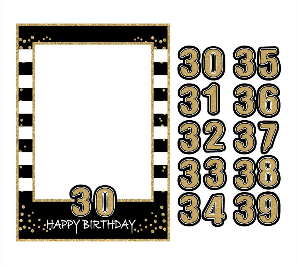 40th вечерние поставки на день рождения Photo Booth рамки для взрослых церемоний и детей