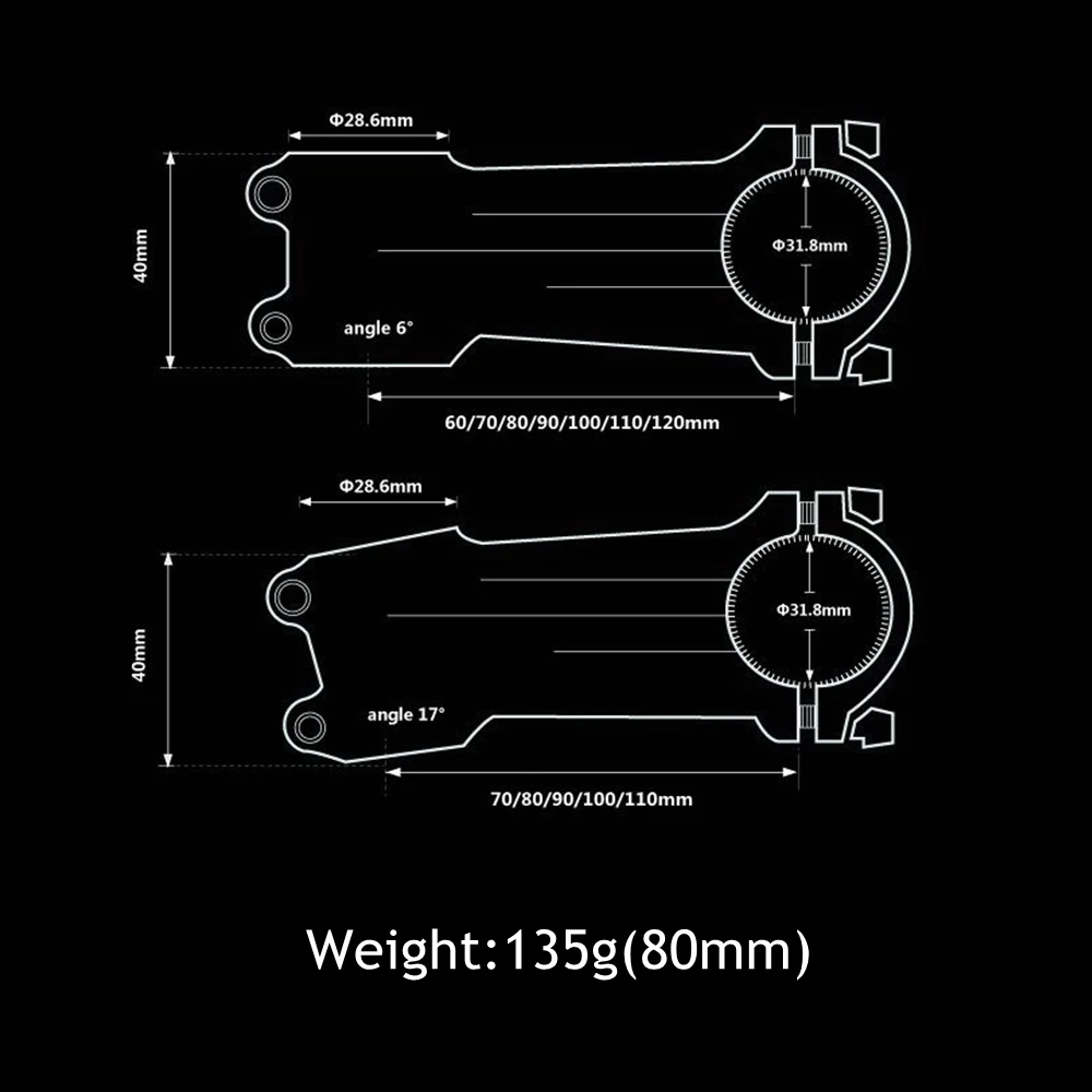 Угол 6/17 градусов алюминий + углеродный шток 3k для дорожного/горного велосипеда 31 8