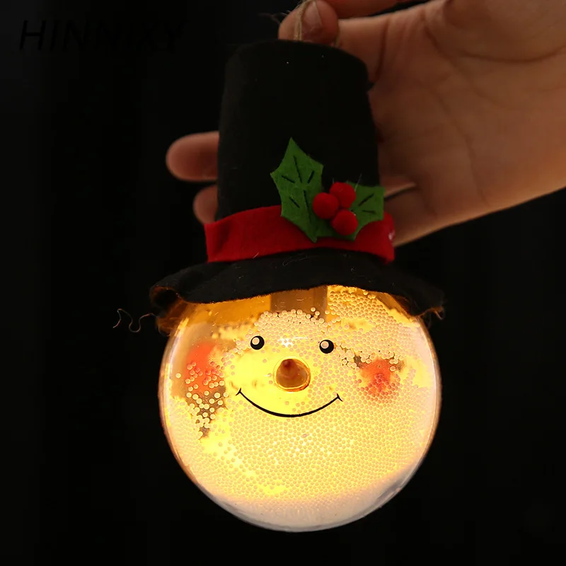 Hinnixy Luminous Christmas Tree Hanging Decoration Santa Snowman Deer Transparent Ball Night Light Holiday Xmas Decor Lighting | Освещение