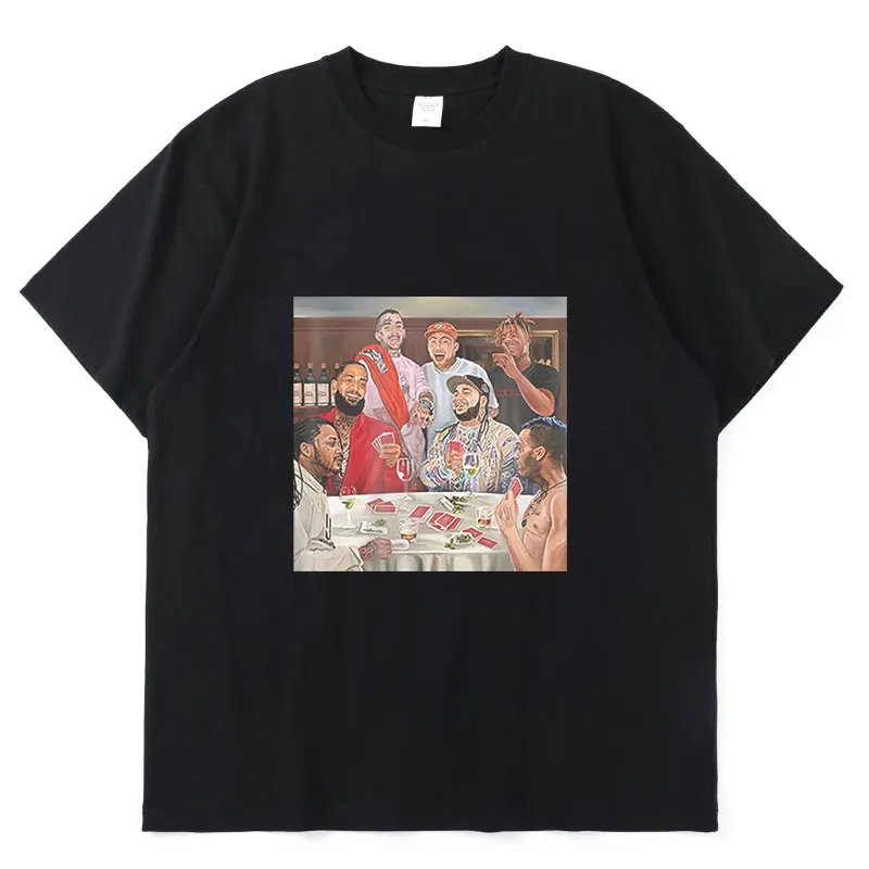 

Asap Rocky Travis Scott Same Paragraph Classic Popular Fun Friends Gathering Print Summer 100% Cotton Oversized Loose ManT-shirt