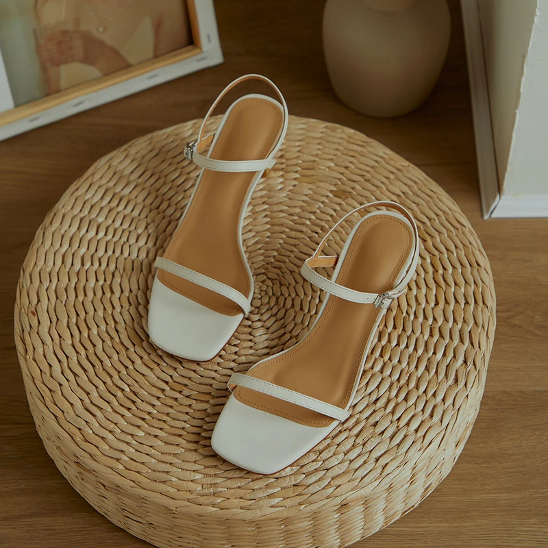 

Concise shoes Strange Style High Heels Women sandals Genuine Leather Buckle Strap Sandals Summer Shoes Woman