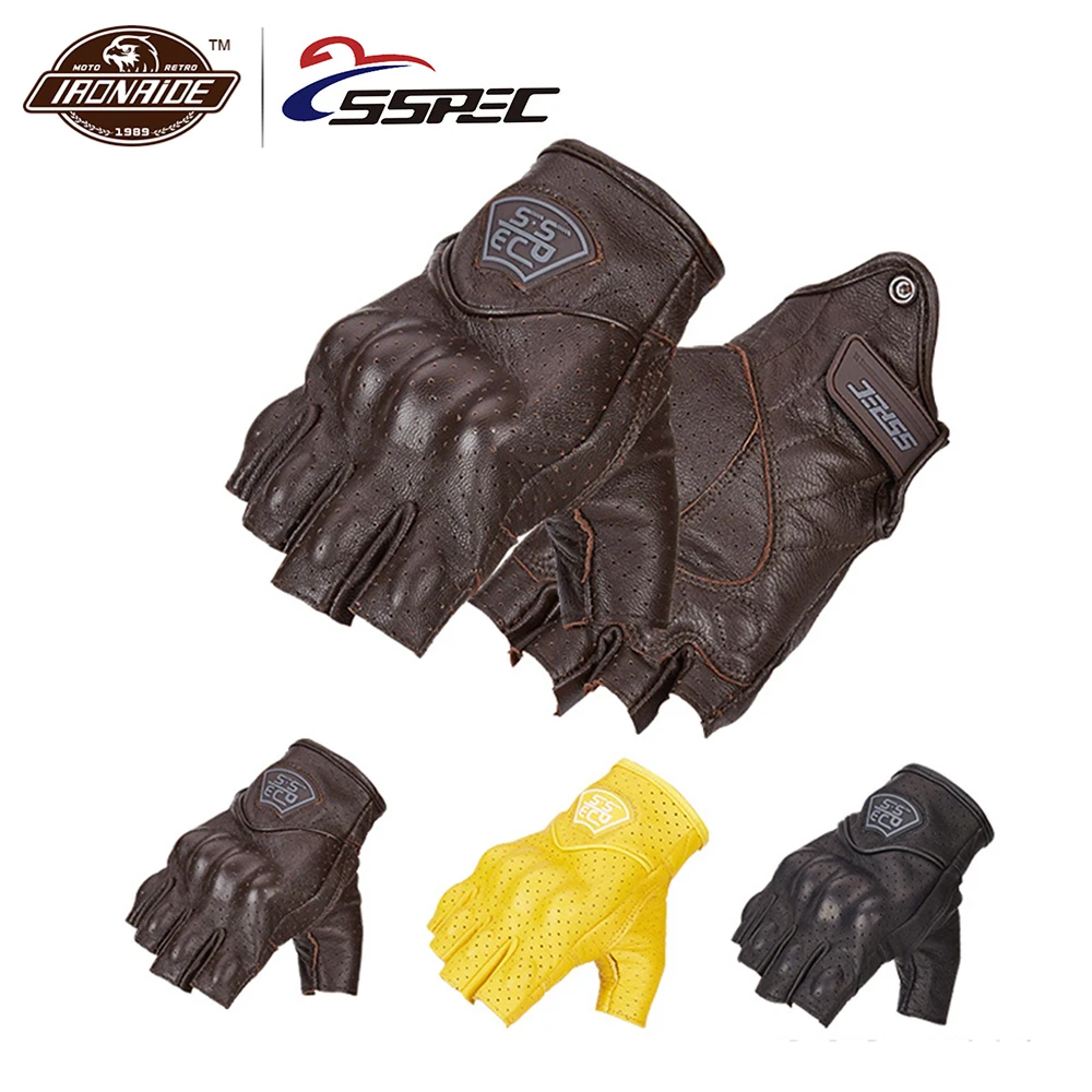SSPEC Перчатки для мотоциклистов с полупальцами Дышащие Gant Moto Guantes износостойкие