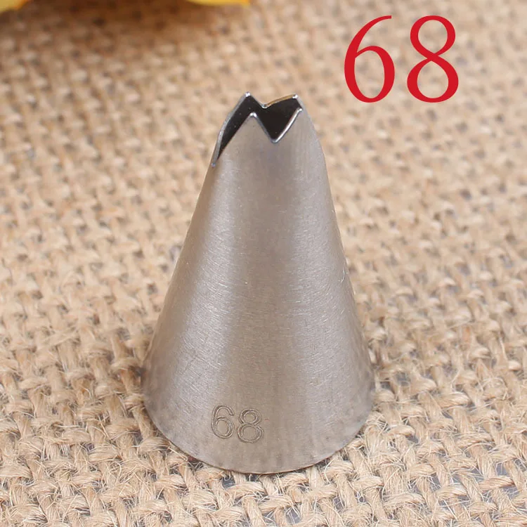 

68# Asymmetric Leaf Mounting Pastry Tip 304 Stainless Steel Pastry Tube Pastry Tip Baking DIY Cake Tool Small Number