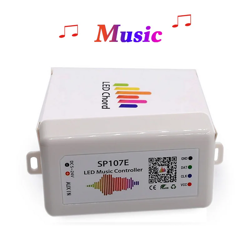 Фото Sp107 музыкальный Bluetooth светодиодный контроллер полноцветный RGB SPI управление через