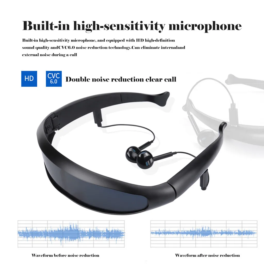 Эргономичные поляризованные очки солнцезащитные очки bluetooth-стереонаушники спортивная Гарнитура Bluetooth Смарт очки HD 120-180 мАч