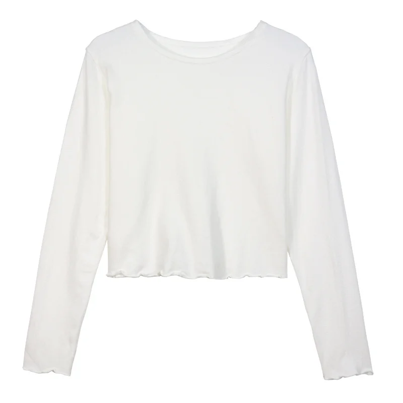 Белая блузка с длинным рукавом женский свитер на весну и осень новинка 2021