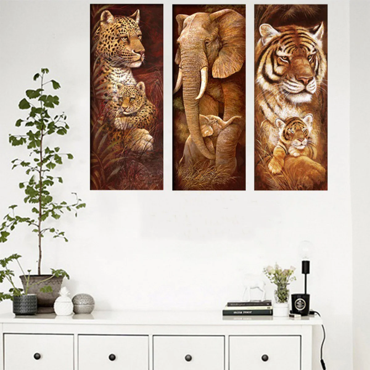 

Алмазная 5D картина «сделай сам», мозаика с изображением животных, лошадей, тигра, Льва, круглая вышивка крестиком, стразы