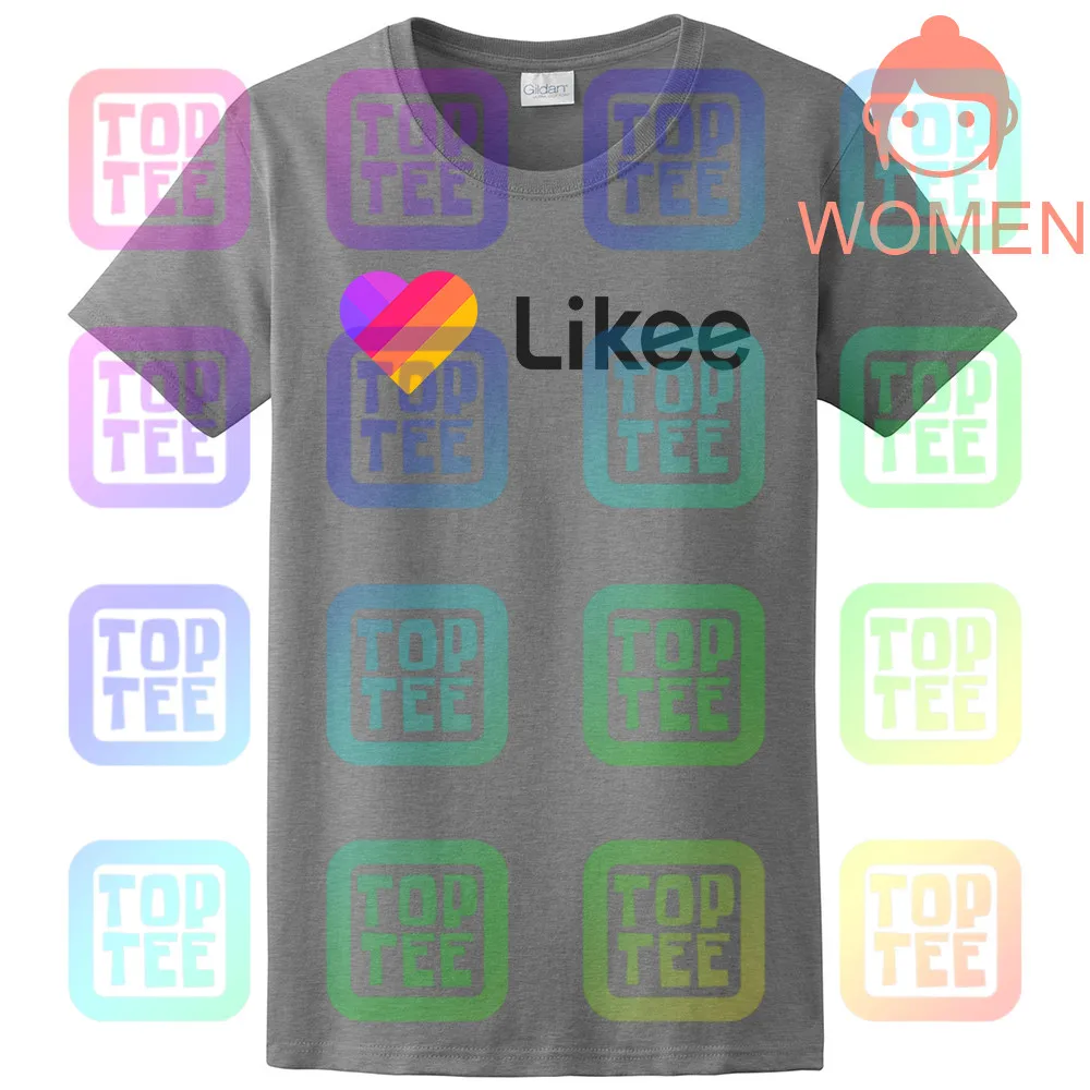 Women Gray Likee футболка для приложения likee hear футболка забавная футболка с капюшоном - Цвет: Women Gray