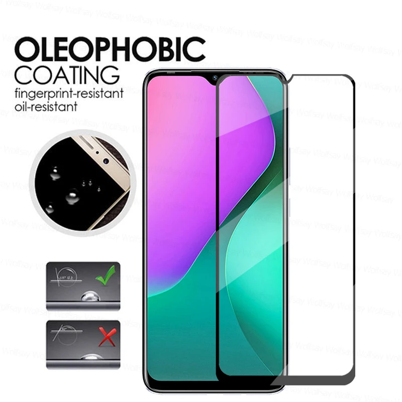 Protector de pantalla de cristal adhesivo completo para Infinix, pel&iacute;cula protectora de cristal templado para Infinix Hot 10T, 2.5D-1
