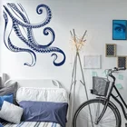 Настенная Наклейка Осьминог, настенный стикер в скандинавском стиле, для спальни, ванной, комнаты отдыха в океане, стеклянной двери, домашний декор, Виниловая наклейка X3