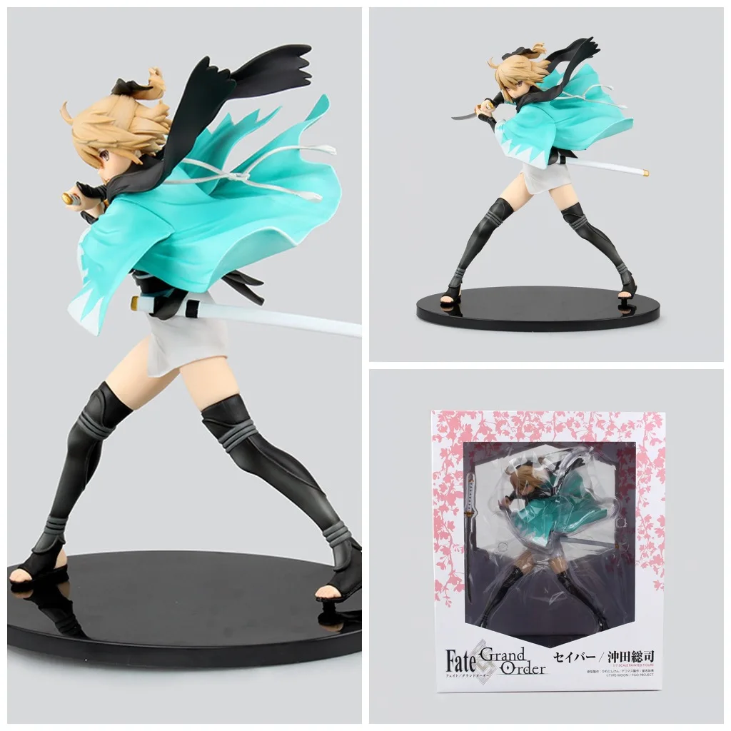 

Fate Grand Order KOHA-ACE Okita Souji Sakura Saber Fighting Ver PVC Anime Action Figure Model Collection Kids Toys lelakaya 21cm