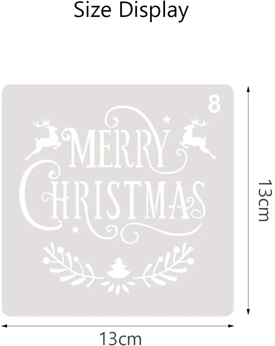 

metable 300pcs Christmas Painting Stencil Snowflakes DIY Drawing Scale Template Craft for Scrapbooking Door Merry Christmas Tree