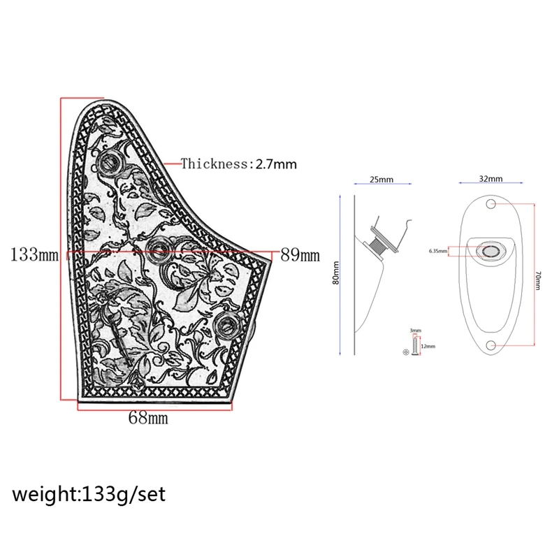 

Guitar Wiring Harness Control Plate & Jack Socket for Electric Strat Guitar