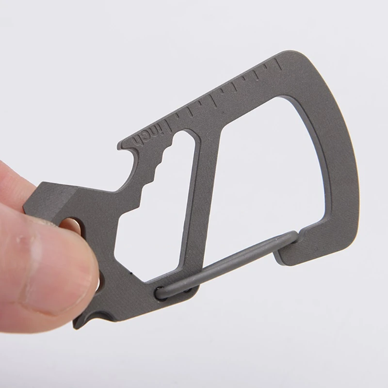

Titanium Alloy Spring Backpack Clasps Climbing Carabiners Clip Camping Bottle Hooks Multifunctional EDC Keychain