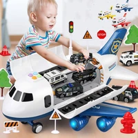 2021 music story simulation track inertia childrens toy aircraft large size passenger plane kids airliner toy car