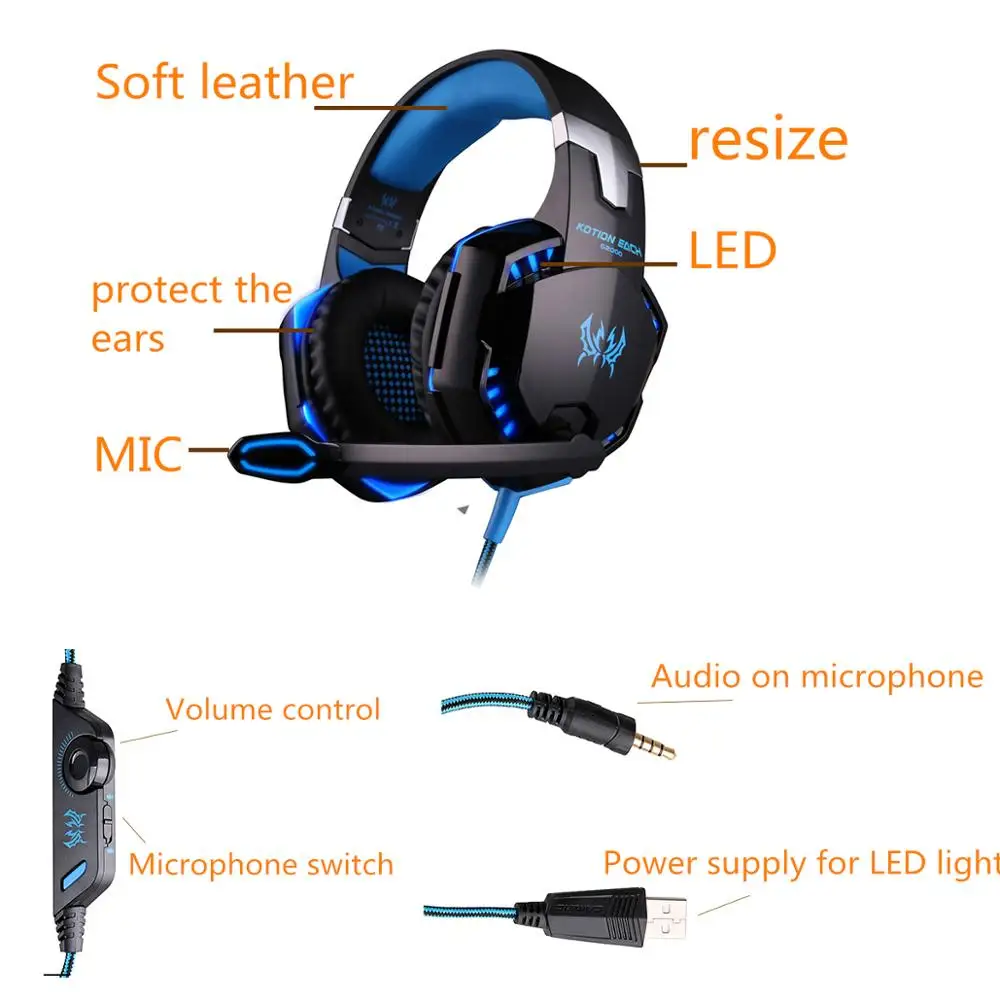Игровые наушники Kotion G2000 игровая гарнитура стерео глубокий бас с микрофоном