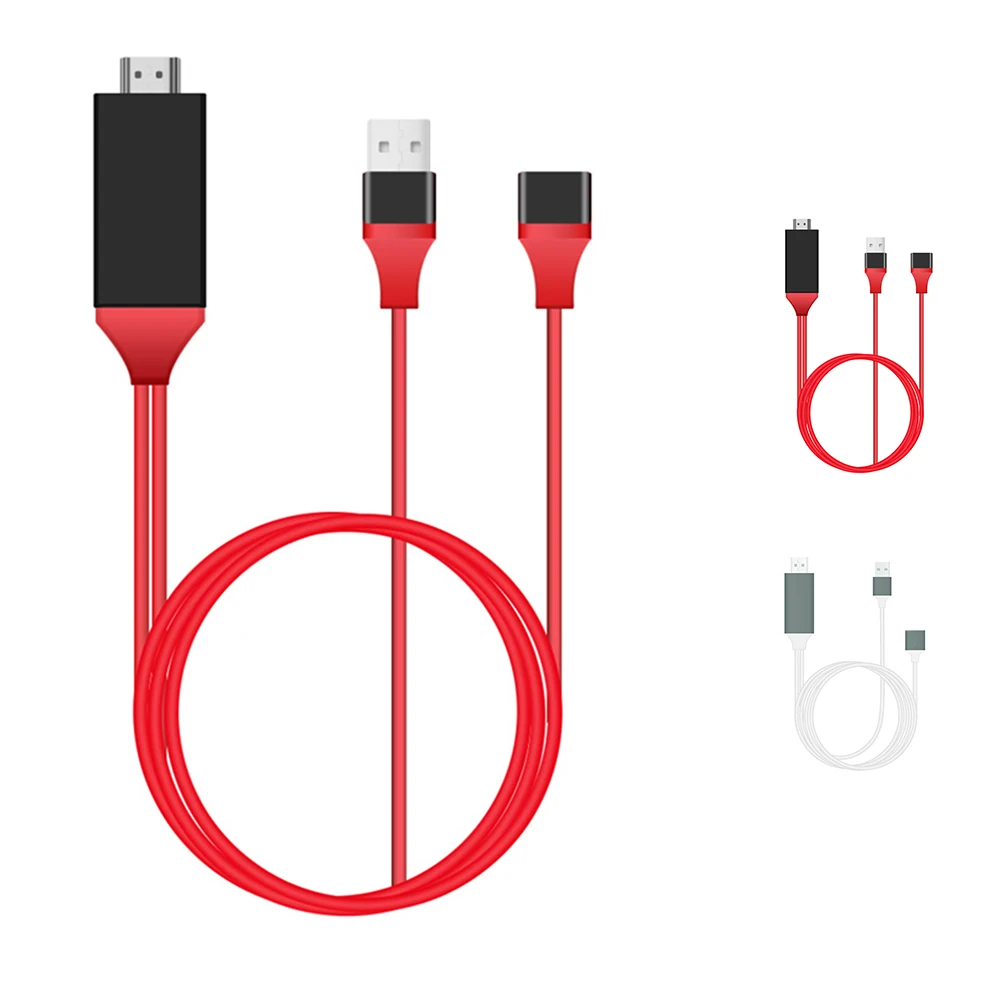 

Phone To TV Plug And Play Tablets Wire 1080P AV Adapter Accessories High Speed Line Sync Screen Cable HD for iphone 6 7 8 X